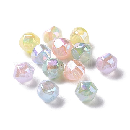 Placcatura uv perle di plastica abs iridescenti arcobaleno KY-G025-13-1