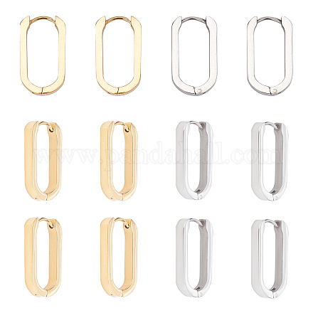 Unicraftale 6 Pairs 2 Colors 304 Stainless Steel Huggie Hoop Earrings STAS-UN0025-25-1