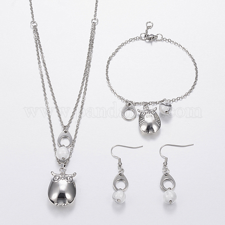 304 Stainless Steel Jewelry Sets SJEW-K146-04P-1