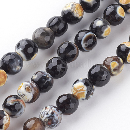 Chapelets de perle en agate de feu naturel G-S215-10mm-05-1