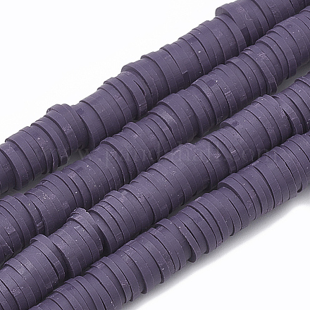 Flache runde handgemachte Polymer Clay Perle Spacer LS-CLAY-R067-3.0mm-04-1