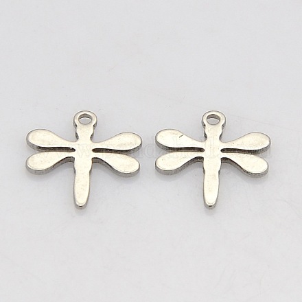 Dragonfly 304 Stainless Steel Charms STAS-N025-12P-1