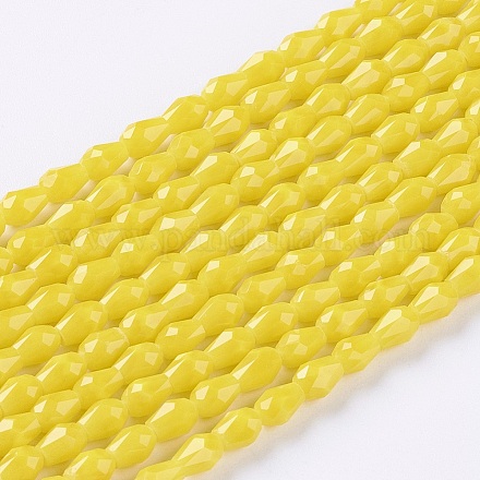 Chapelets de perles en verre opaque de couleur unie GLAA-A036-G04-1