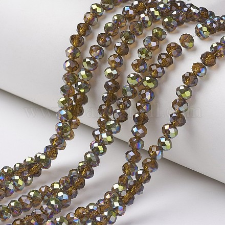 Electroplate Transparent Glass Beads Strands EGLA-A034-T2mm-S05-1