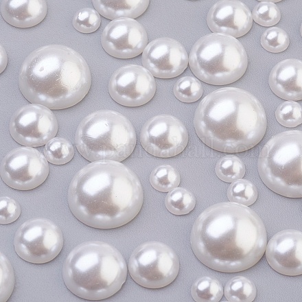 Cabujones de perlas de imitación de plástico ABS SACR-MSMC0002-04-1