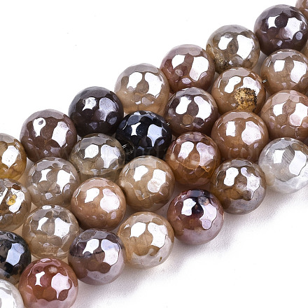 Galvanoplastie perles en agate naturelle brins G-T131-54N-1