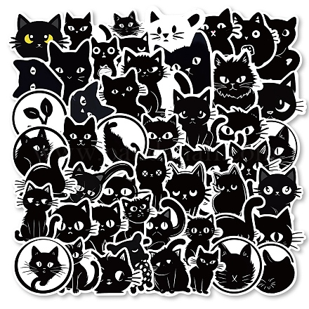 50 Stück PVC selbstklebende Katzen-Cartoon-Aufkleber STIC-B001-06-1