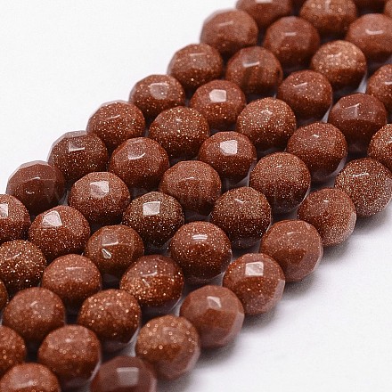 Synthetic Goldstone Beads Strands G-D840-48-10mm-1