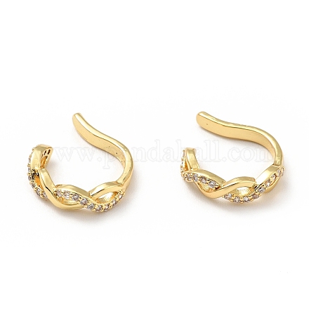 Clear Cubic Zirconia Infinity Cuff Earrings EJEW-G295-09G-1