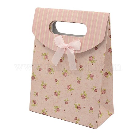 Sacs en papier à motif de fleur rose X-CARB-N011-273-3-1