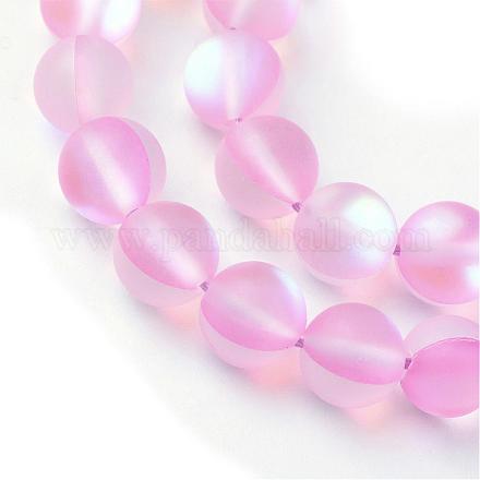 Chapelets de perles en pierre de lune synthétique G-R375-10mm-A12-1
