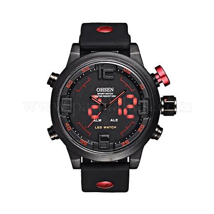 ファッションプラスチックメンズ電子腕時計  レッド  270x22mm WACH-I005-01A-1