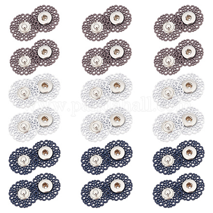 Nbeads 24Pcs 4 Colors Alloy Snap Buttons FIND-NB0003-67-1