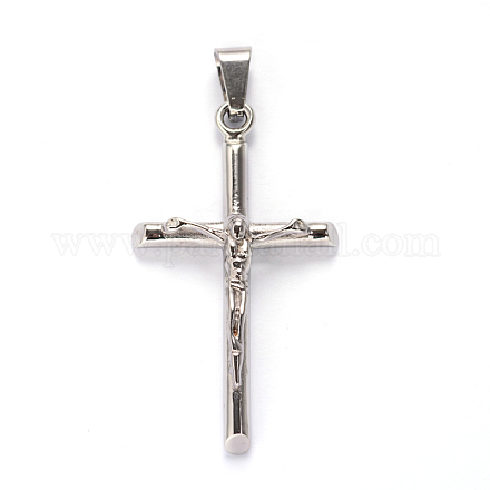 Crucifix Cross 304 Stainless Steel Pendants STAS-L170-062-1