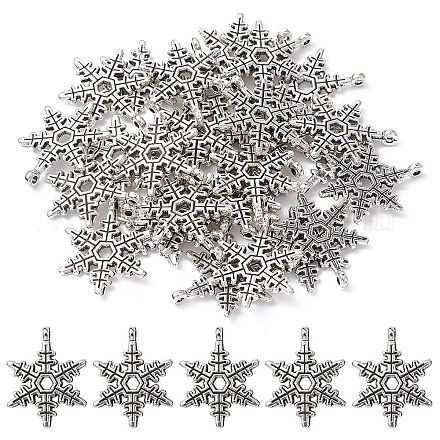 Christmas Snowflake Tibetan Style Alloy Pendants TIBEP-YW0001-58-1