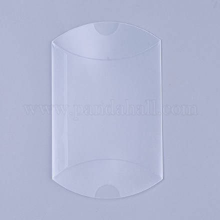 ポリ塩化ビニールのプラスチック曇らされた枕箱  ギフトキャンディー透明梱包箱  透明  9x6.45x2.6cm X-CON-WH0068-25-1