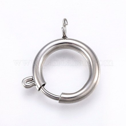 304 Stainless Steel Smooth Surface Spring Ring Clasps STAS-I094-60P-1