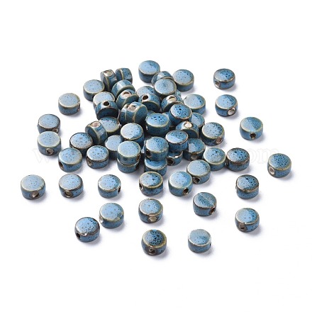 Perles en porcelaine manuelles X-PORC-Q185-9mm-1-1