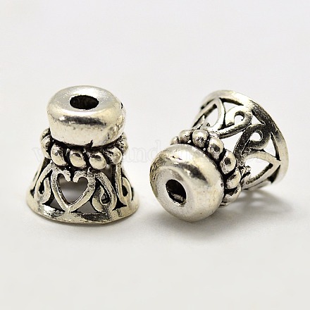 Accessoires de bijoux vintage en argent pur de Thaïlande cônes de talons creux STER-L008-156A-1