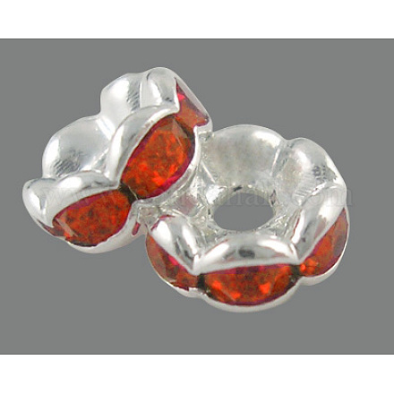Abalorios de latón Diamante de imitación espaciador RB-A014-L6mm-20S-1