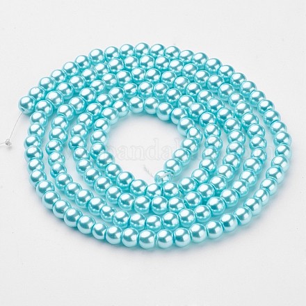 Chapelets de perles en verre nacré HY-6D-B12-1