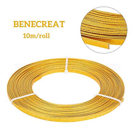 BENECREAT 10m 5mm Wide Gold Flat Jewelry Craft Wire 18 Gauge/1mm Andozied Aluminum Wire for Bezel AW-BC0003-12B-1