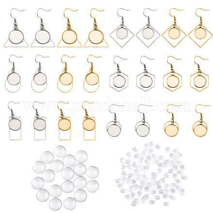 Chgcraft 24sets kits de fabrication de boucles d'oreilles bricolage comprenant 304 supports de boucles d'oreilles en acier inoxydable DIY-CA0005-74-1