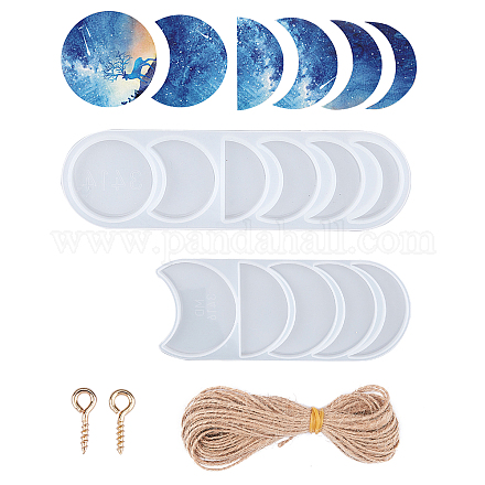 Moldes de silicona con forma de fase lunar diy de sunnyclue DIY-SC0012-008-1