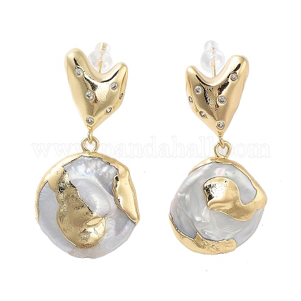 Boucles d'oreille en perles naturelles EJEW-P256-39G-1