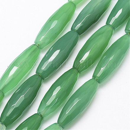 Faceted Natural Agate Beads Strands G-F344-18-1