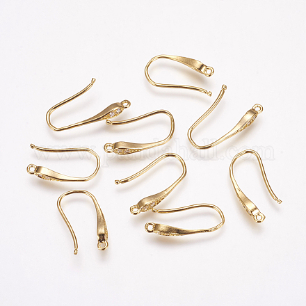 Brass Cubic Zirconia Earring Hooks KK-P076-03-1