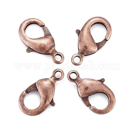 Red Copper Brass Lobster Claw Clasps X-KK-903-R-NF-1