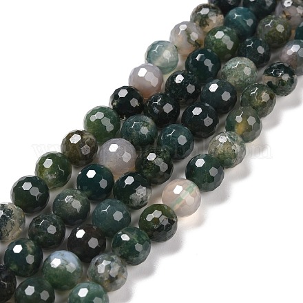 Chapelets de perles en agate mousse naturelle G-E571-21B-1