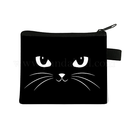 Lindo gato carteras con cremallera de poliéster ANIM-PW0002-28H-1