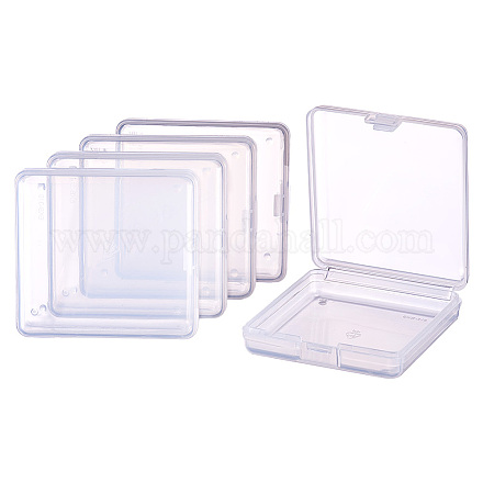 BENECREAT 18 Pack Rectangle Clear Plastic Bead Storage Containers Box Case with Flip-Up Lids for Small Items CON-BC0004-61-1
