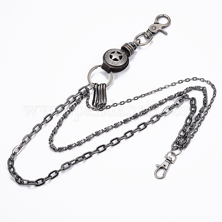 Alloy Three-Tiered Chain Belts AJEW-H011-15-1