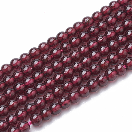 Chapelets de perles de grenat naturel G-S150-55-3mm-1