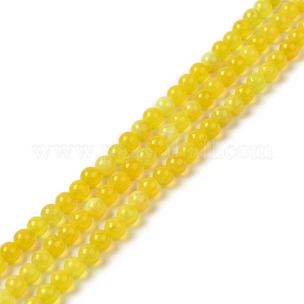 Natural Fire Crackle Agate Beads Strands G-G0004-B01-A-1