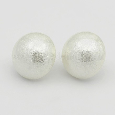 Dôme acrylique mat perle boucles d'oreille EJEW-N0019-02F-21mm-1