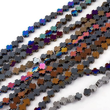 Electroplated Non-magnetic Synthetic Hematite Beads Strands G-P408-C-1