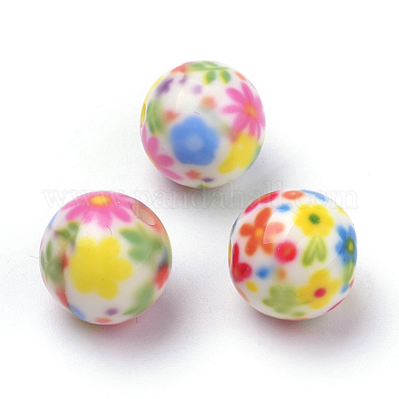 Perles acryliques imprimés opaques MACR-S271-12mm-22-1