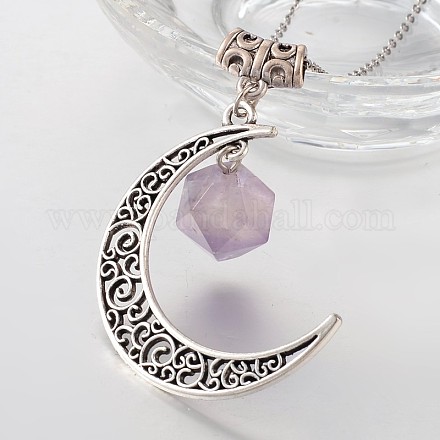 Antique Silver Plated Moon Alloy Big Pendants PALLOY-JF00082-04-1