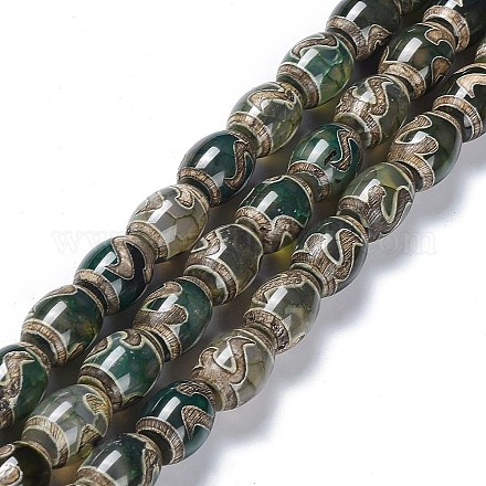 Tibetischen Stil dzi Perlen Stränge TDZI-E005-01I-1