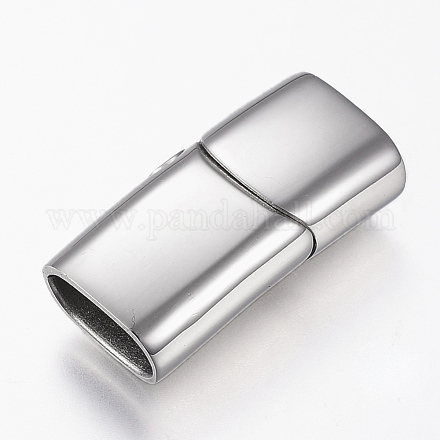 304 Stainless Steel Magnetic Clasps with Glue-in Ends STAS-G157-14P-14x8mm-1