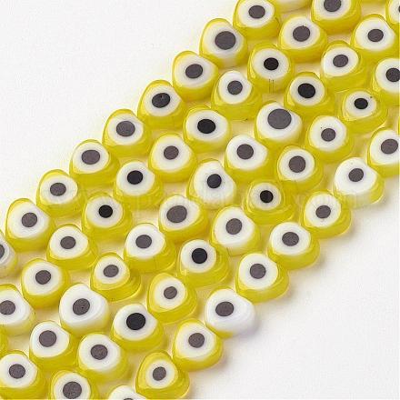 Chapelets de perles vernissées manuelles LAMP-J080-02-6x3mm-1