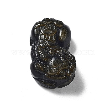 Feng Shui Natural Golden Sheen Obsidian Carven Pendants G-A169-034-1