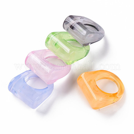Anillos de dedo de acrílico transparente RJEW-T010-10-1