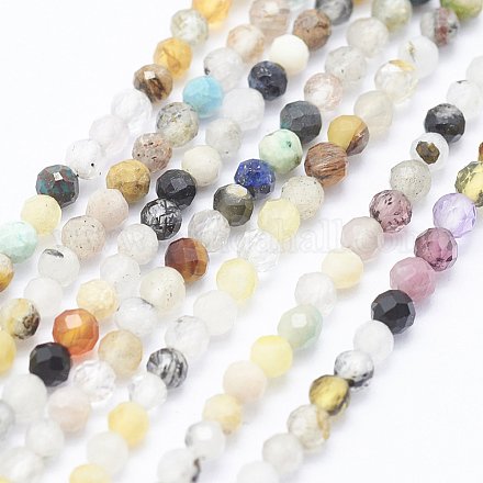 Chapelets de perles en pierres naturelles mélangées X-G-J369-04B-2mm-1