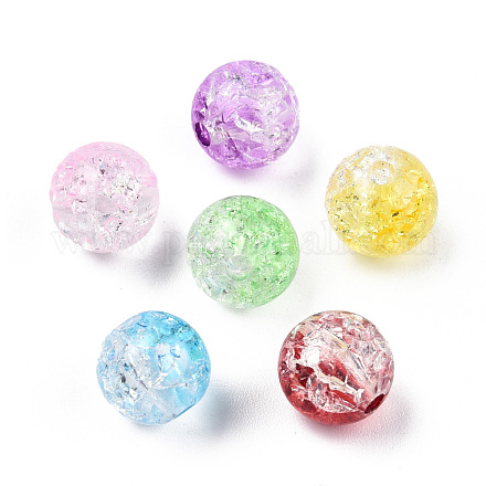 Perles en acrylique transparentes craquelées CACR-N004-01-1