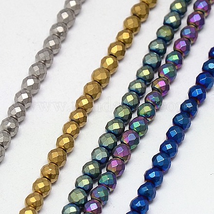 Electroplate Non-magnetic Synthetic Hematite Beads Strands G-J169C-3mm-M-1